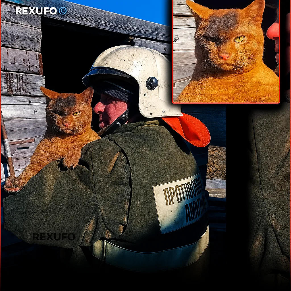 Residential houses in Russia near the border area were set on fire after being hit by a Ukrainian UAV attack. When the army arrived, they found this cat — and its expression says it all. 1ea57c59 b871 4938 976c a0554edaf31e